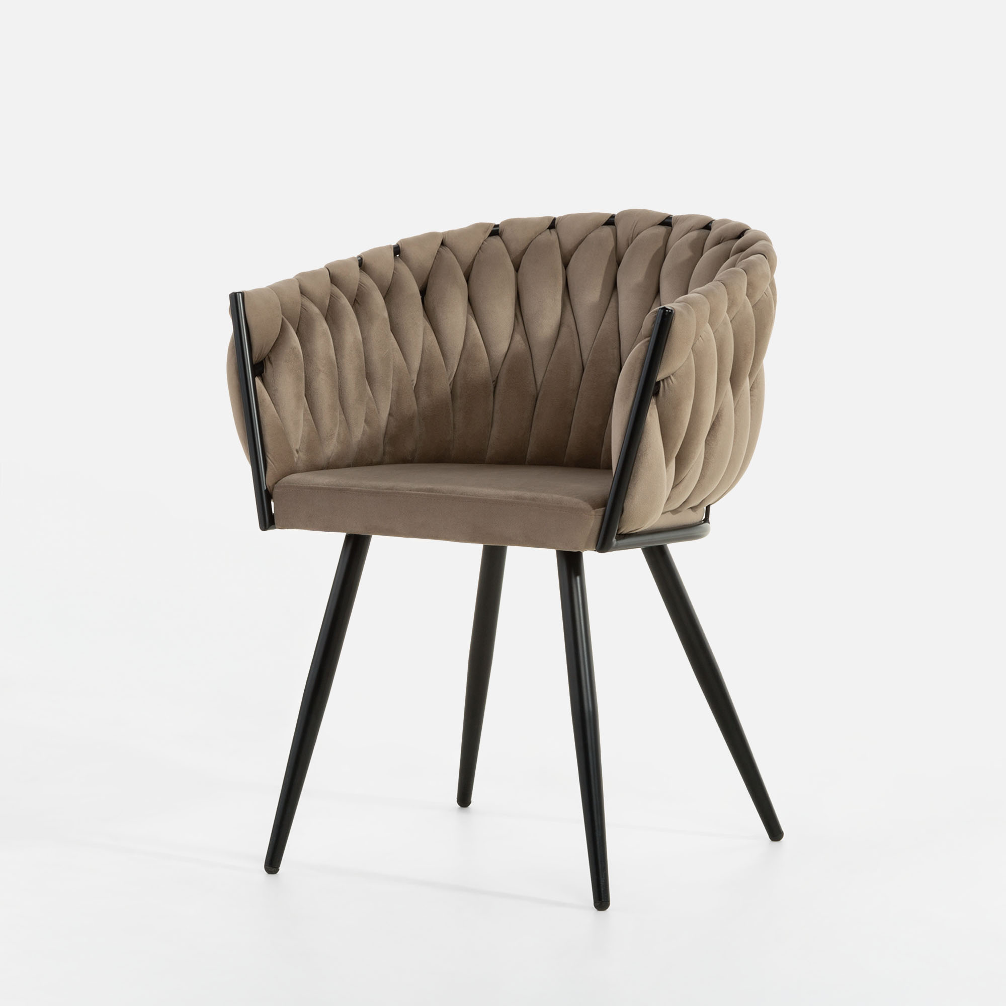 Krzesło Welurowe Liana Szarobeżowe