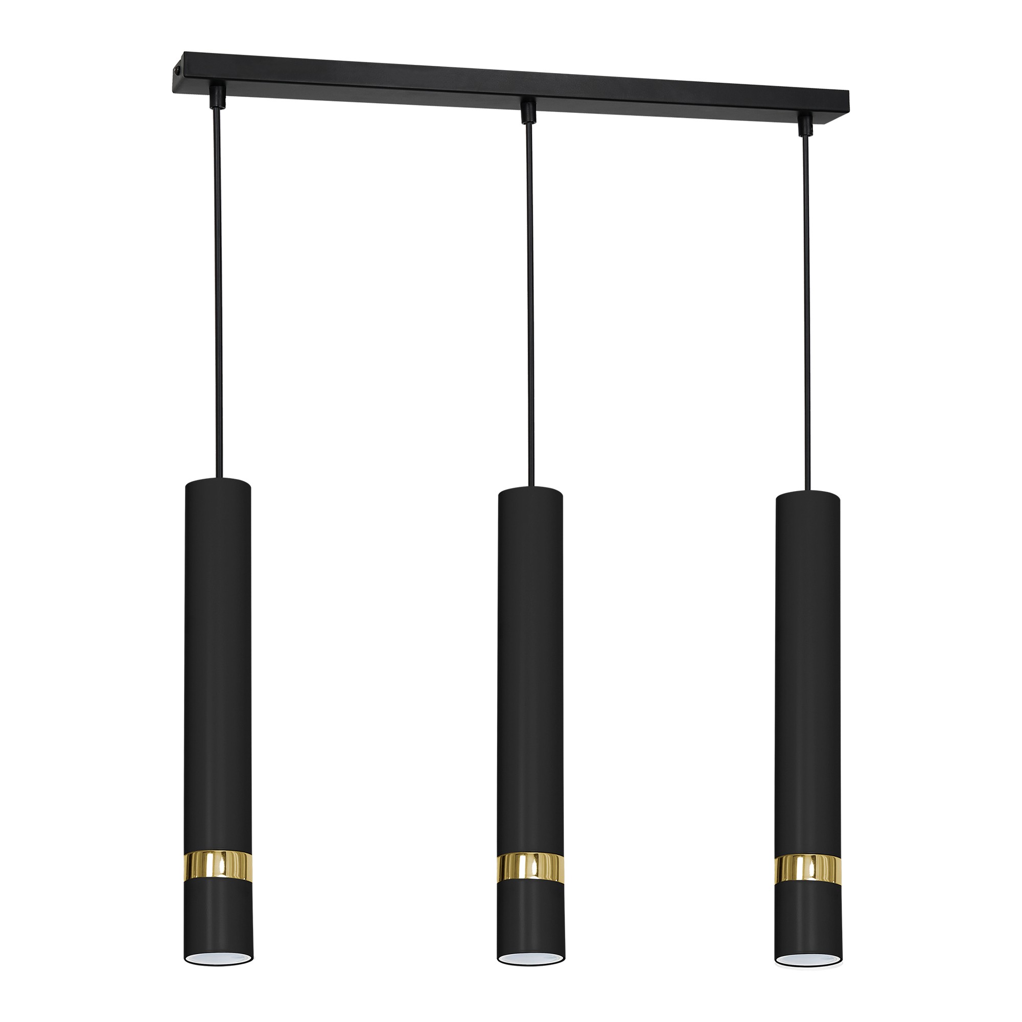 Lampa Wisząca Loftowa Tuba Czarno-złota Reno Iii