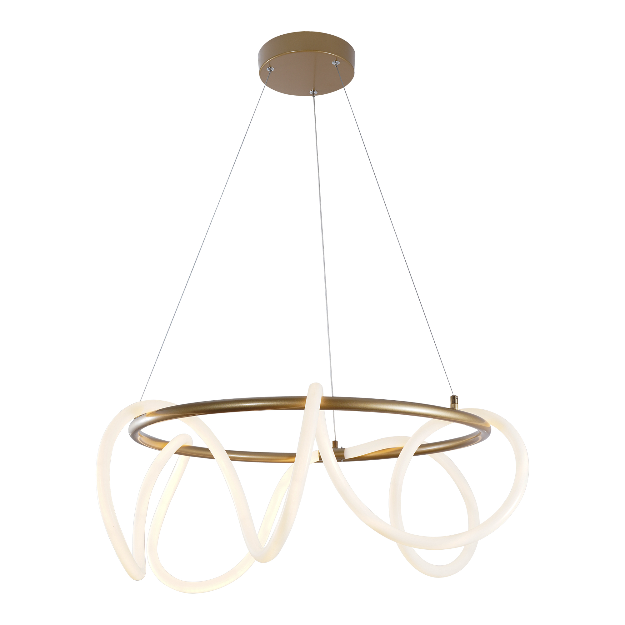 Lampa Wisząca Led z Pierścieniem Złota Balbo