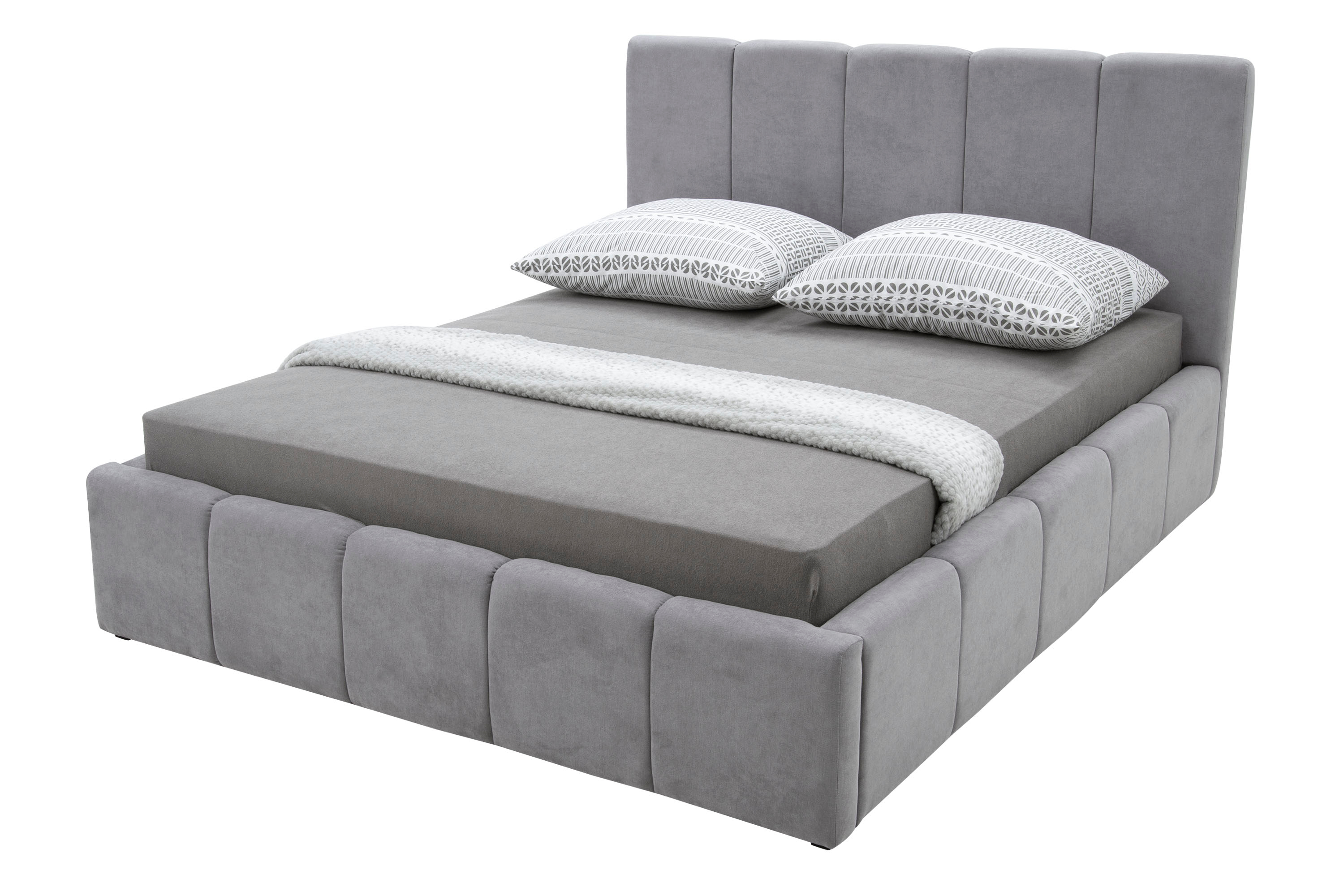 Łóżko Tapicerowane Szare Astoria 160x200 cm