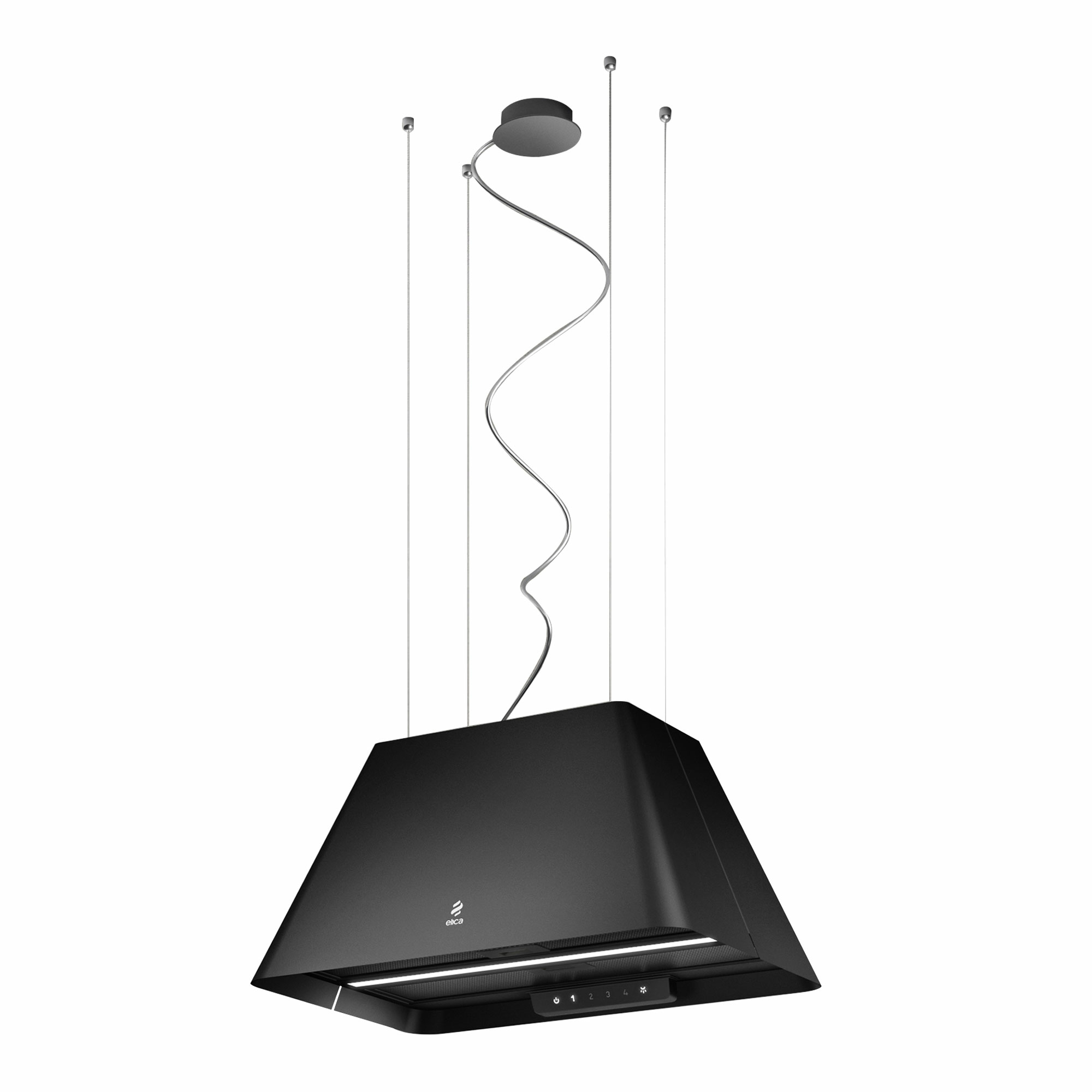 Okap Wyspowy Czarny Elica Ikona Light Bl/f/60