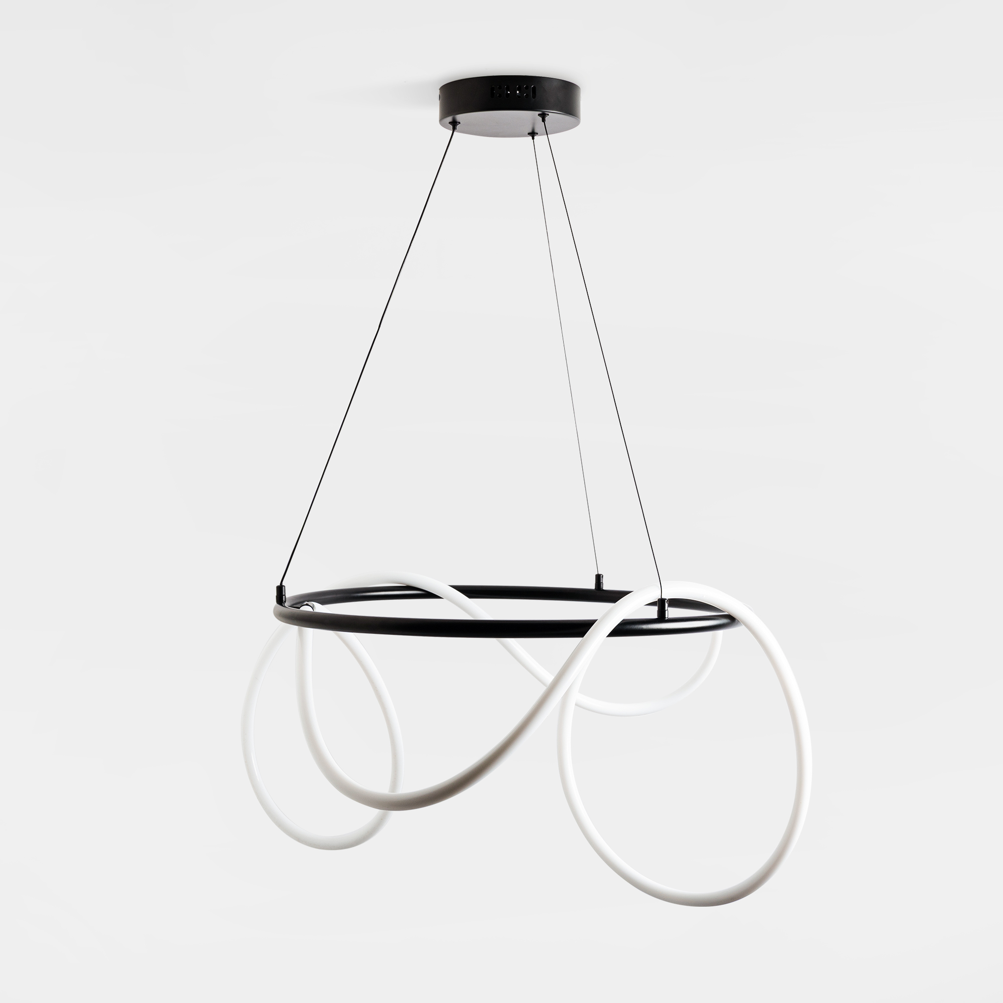 Lampa Wisząca Led z Pierścieniem Czarna Balbo