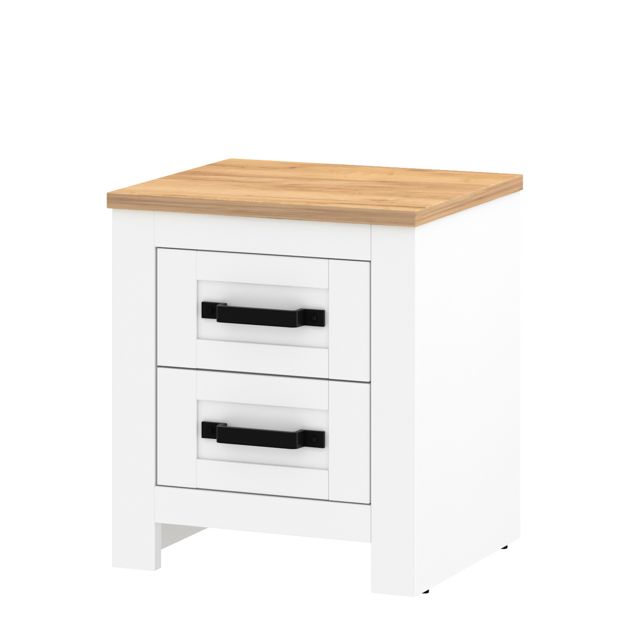 Szafka Nocna z Szufladami Biała Lanzette 2S