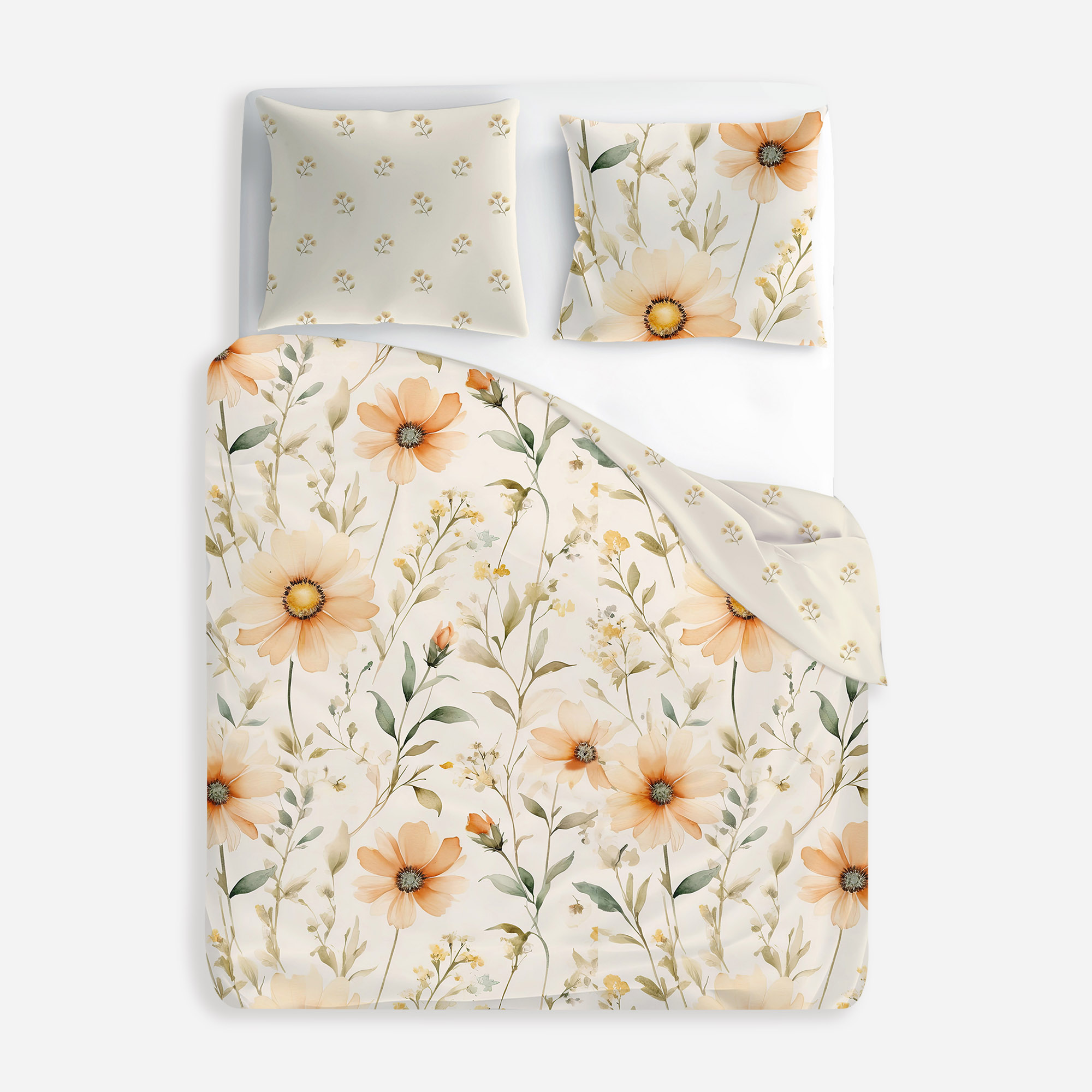 Pościel bawełniana BOHO w kwiaty 160x200 cm