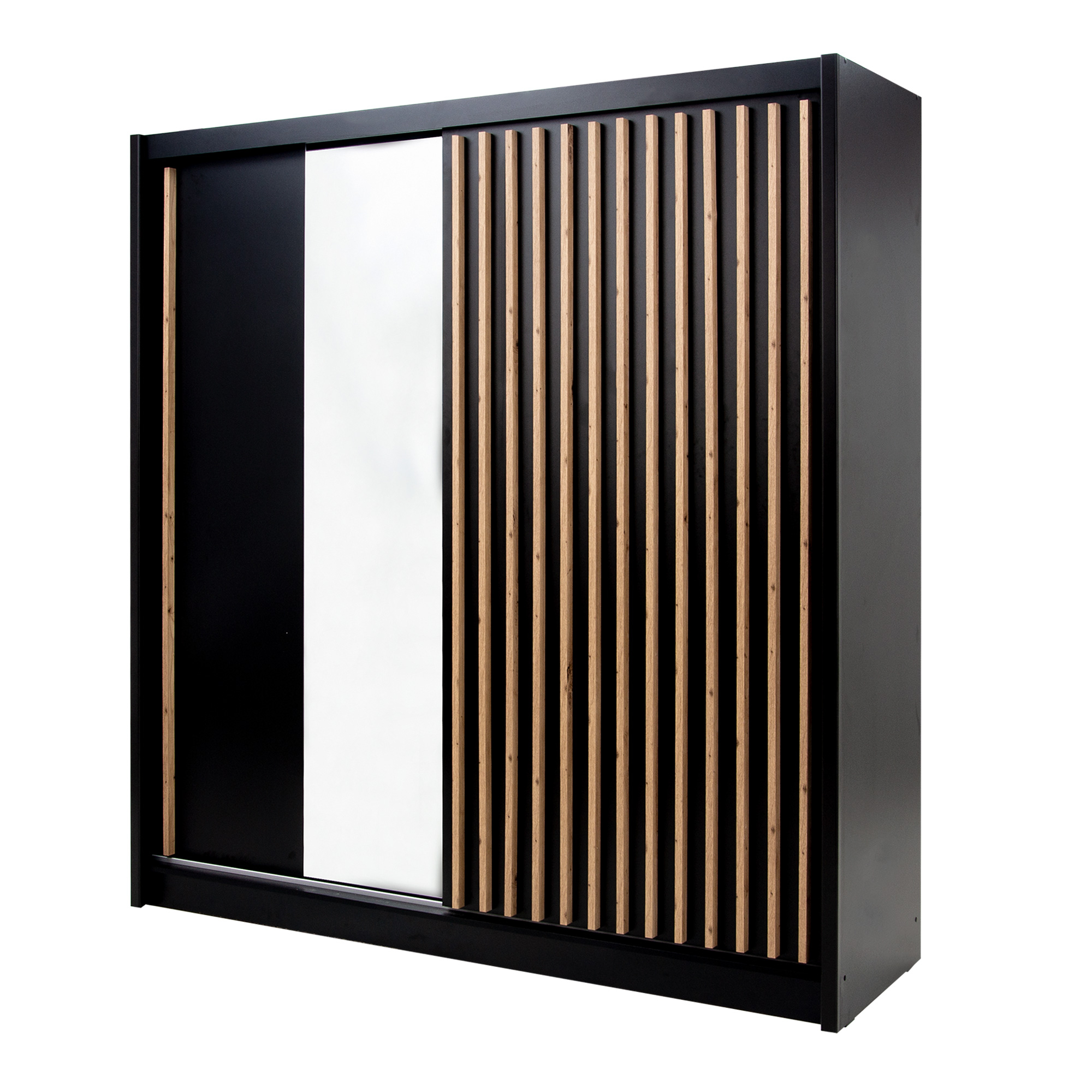 Szafa Przesuwna z Lamelami i Lustrem Lamello