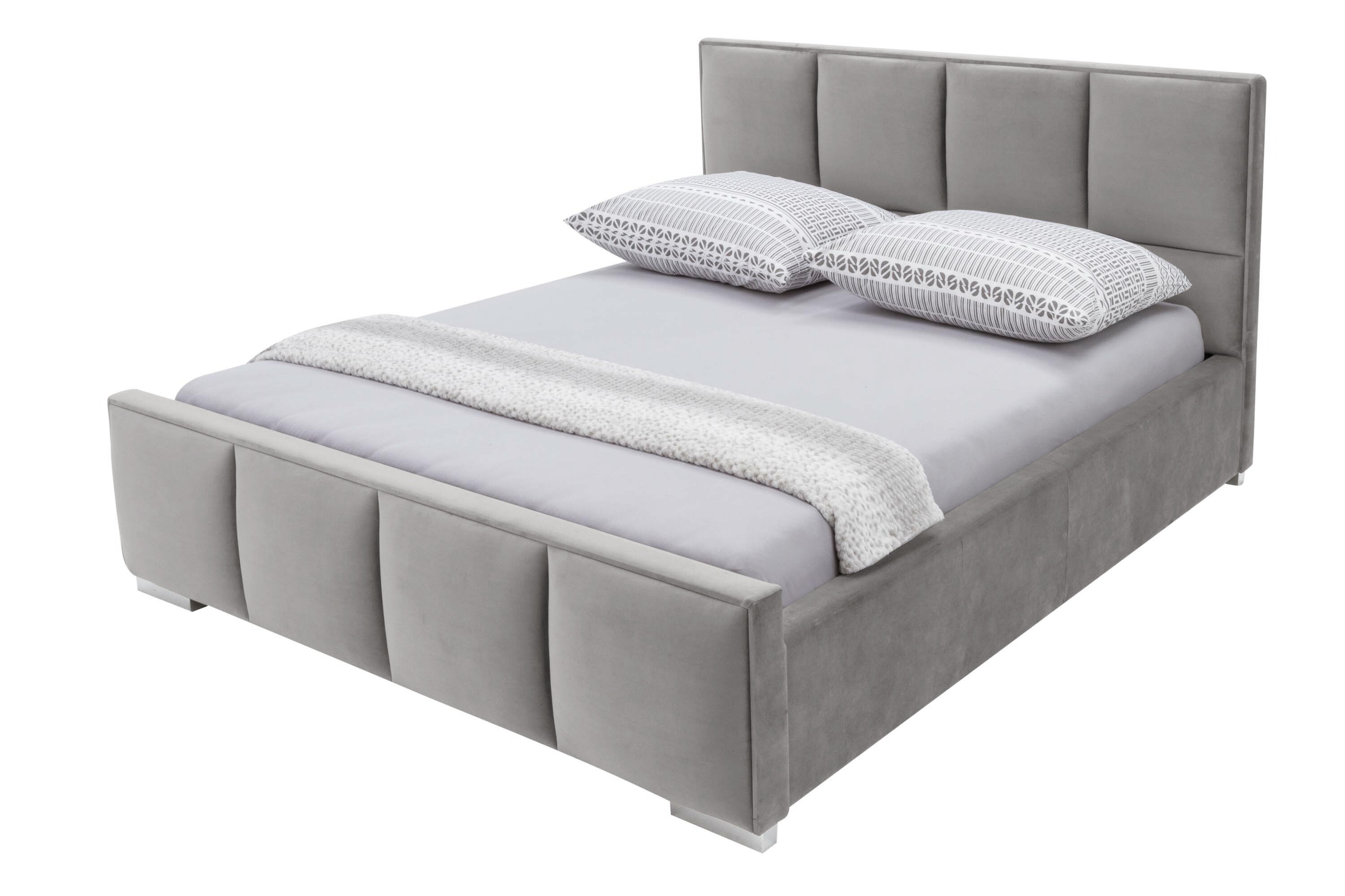 Łóżko Jasnoszare Fabrizzio Squere P 160x200 cm