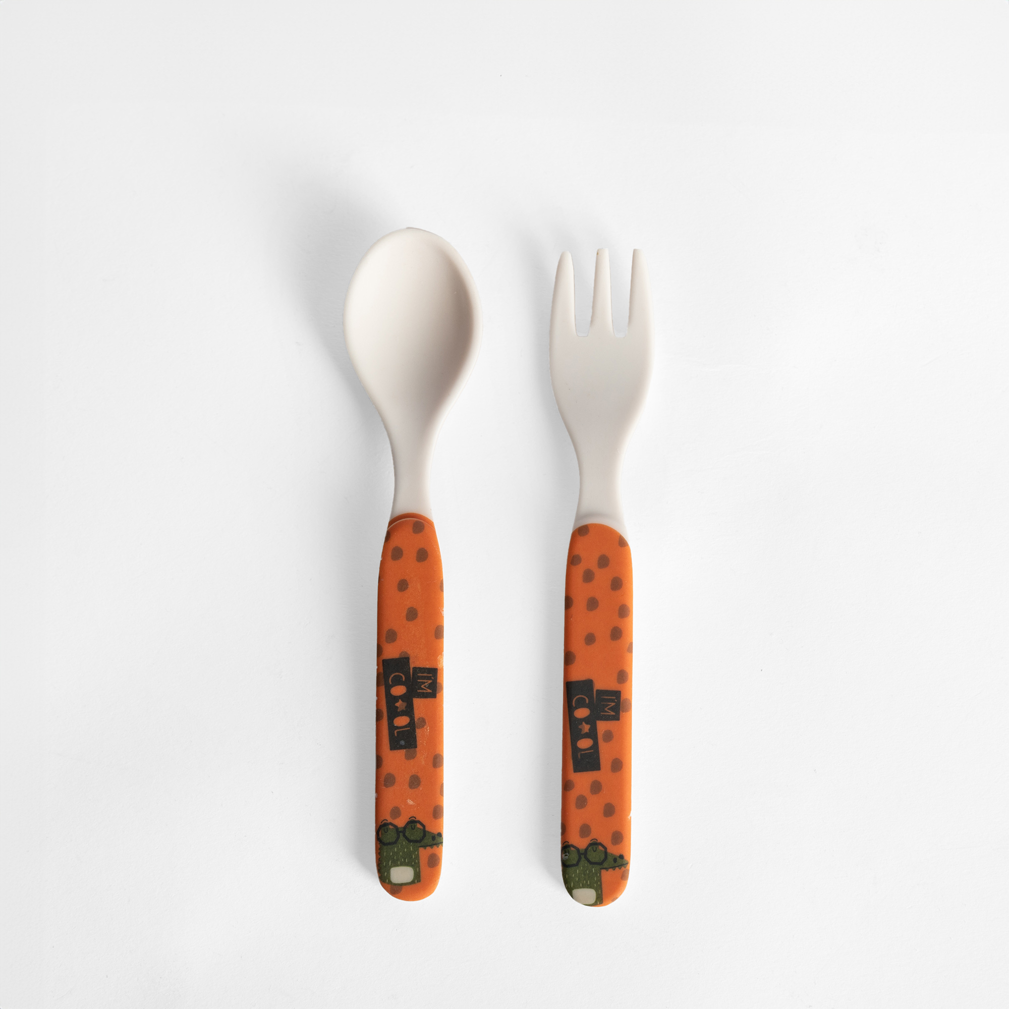 Komplet 2 Sztućców Dla Dzieci Krokodyl Widelec i Łyżka