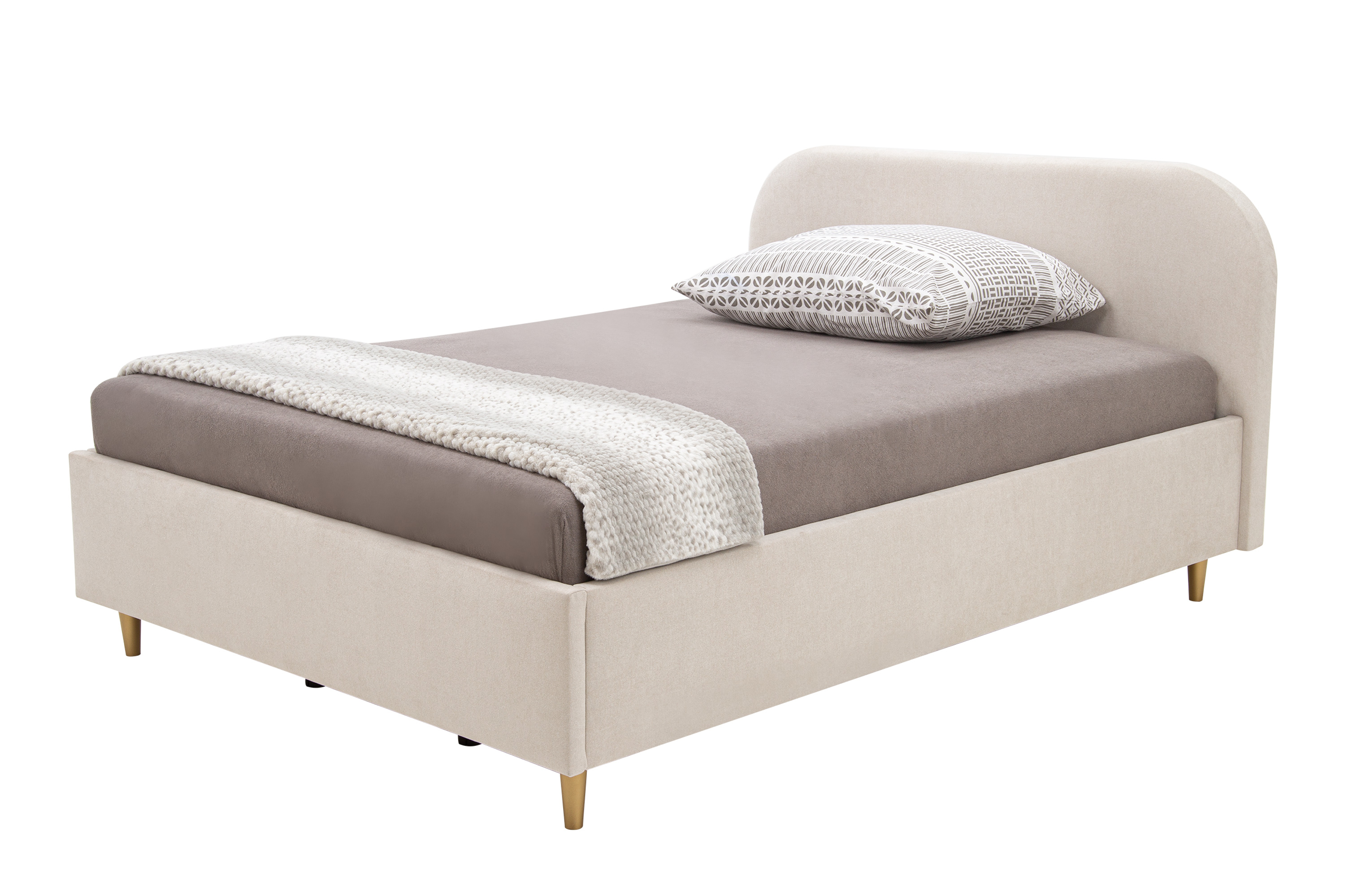 Łóżko Tapicerowane na Złotych Nogach Santadi 90x200 cm