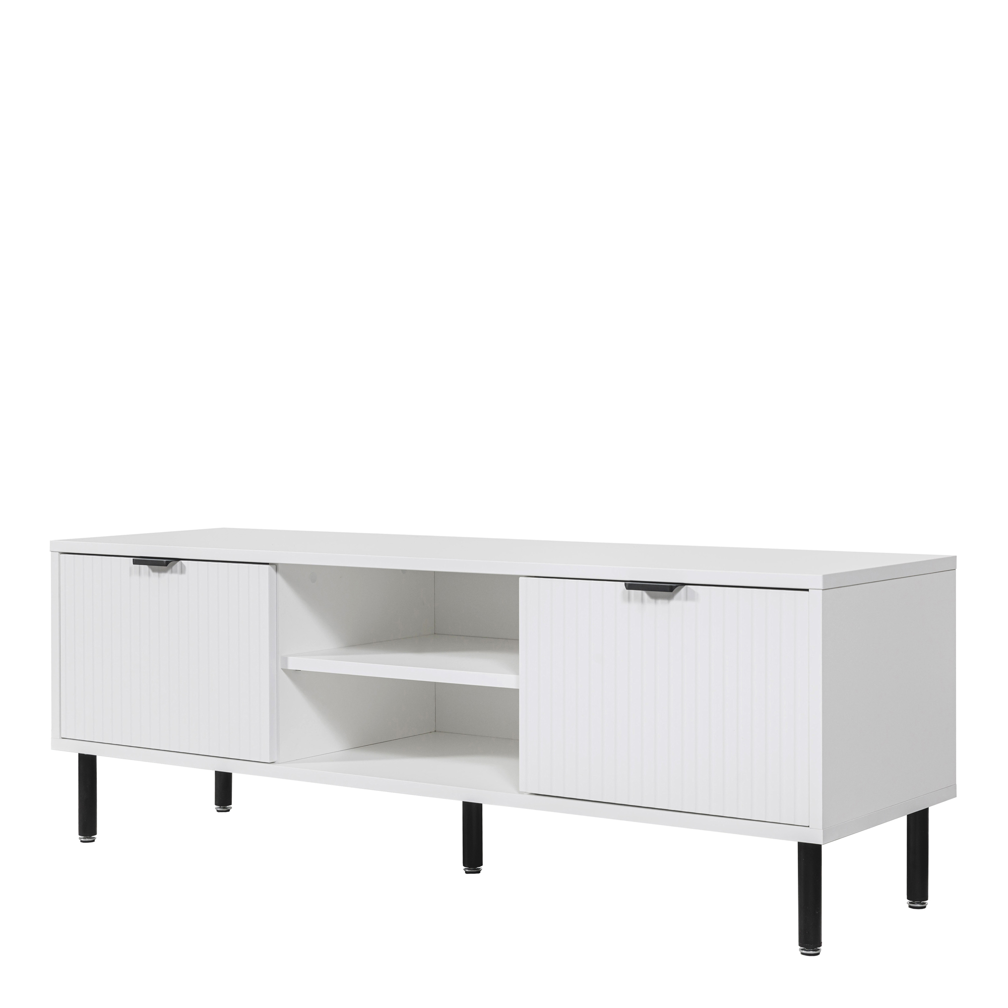 Szafka Rtv Ryflowana Biała Wave