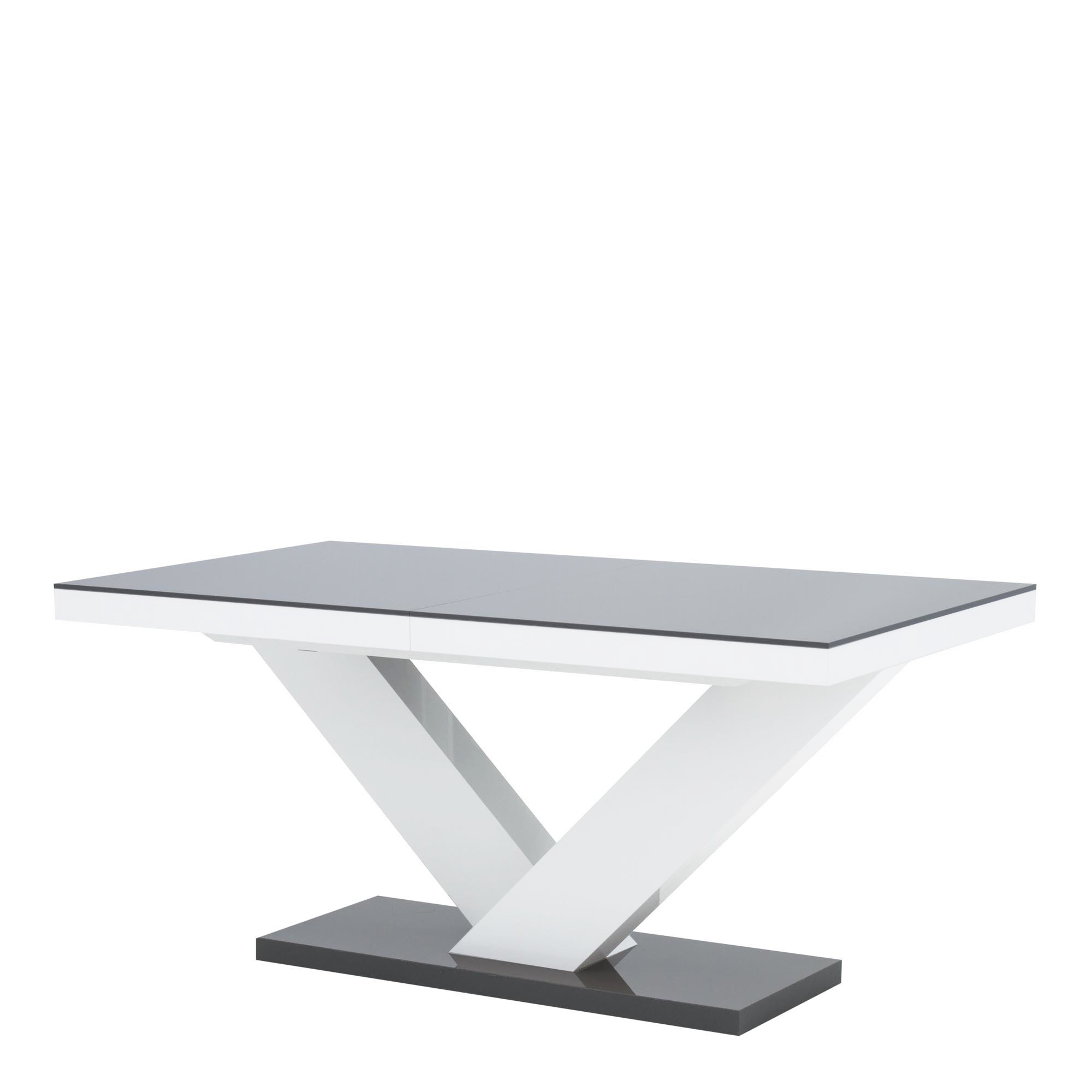 Stół Rozkładany Victoria Połysk Biały / Szary