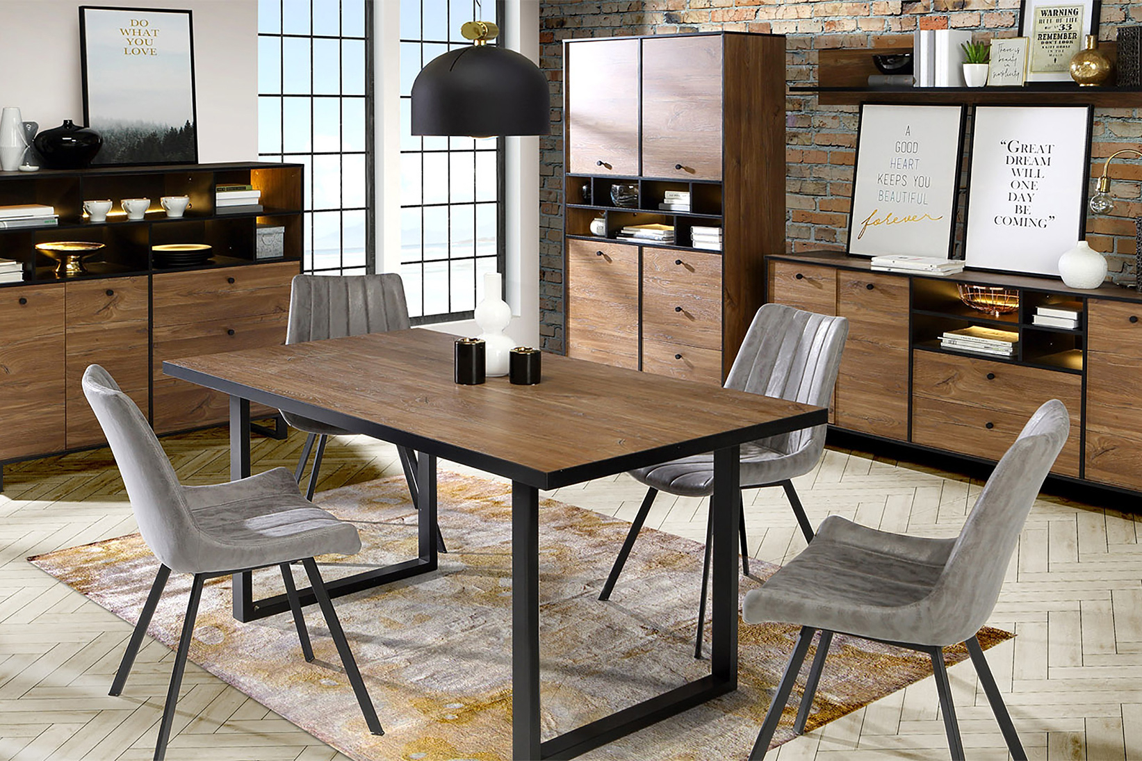Przytulna jadalnia w stylu loft