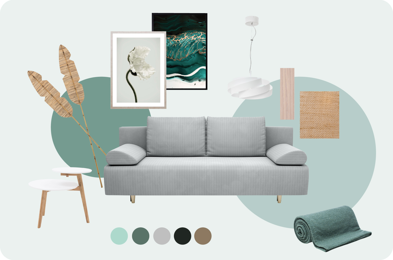 Turkusowy salon - inspiracje