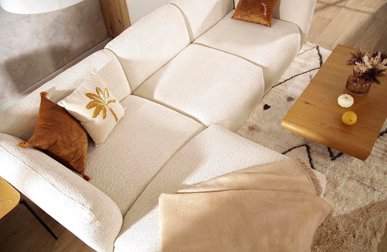 Meble do salonu w stylu scandi boho