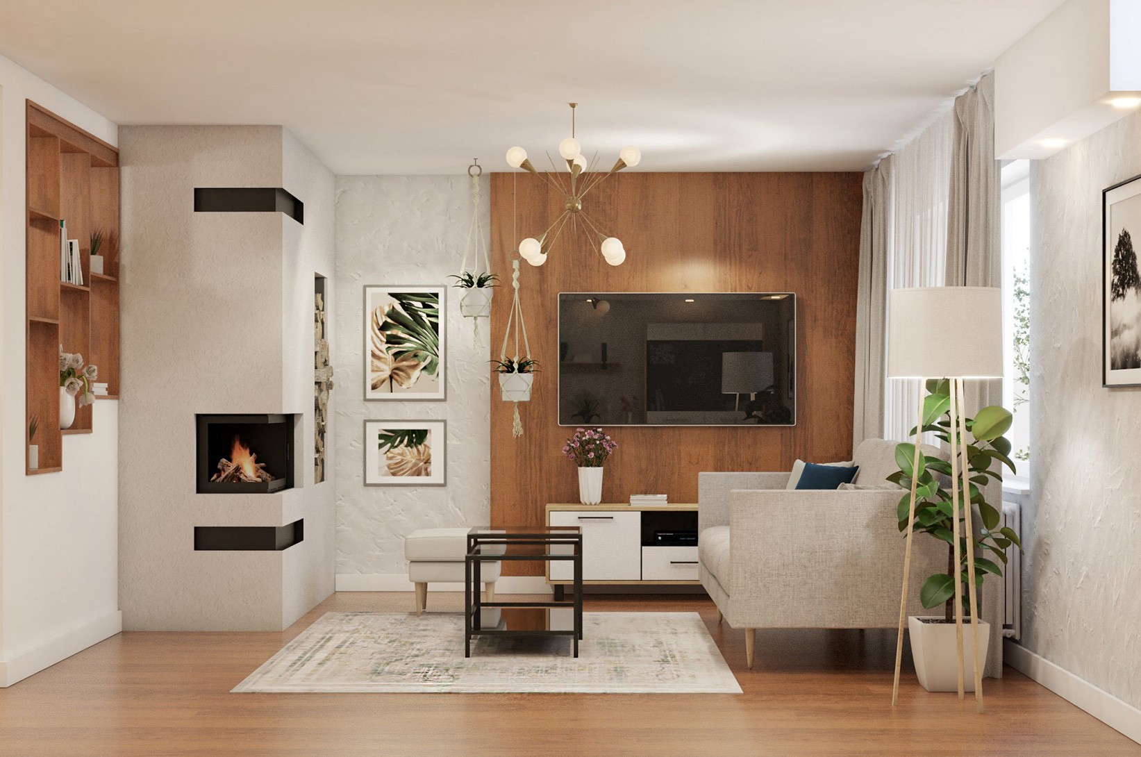 Salon w stylu modern farmhouse
