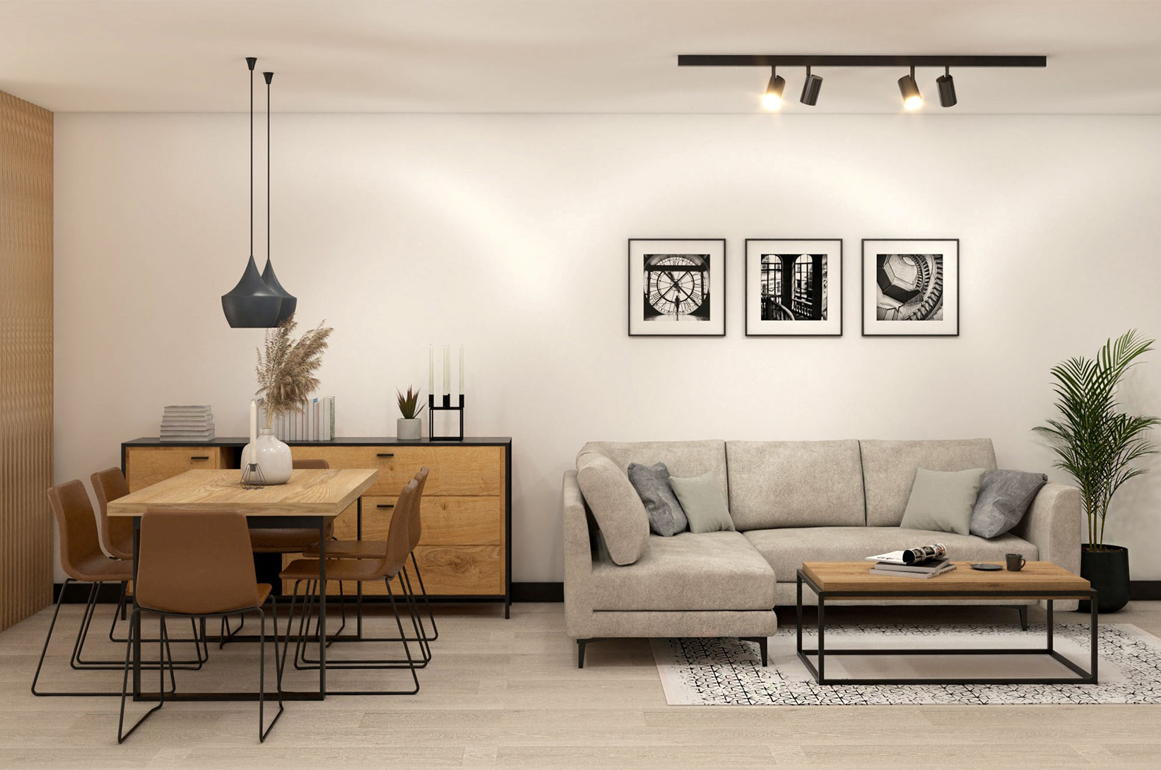 Aranżacja salonu w stylu loft
